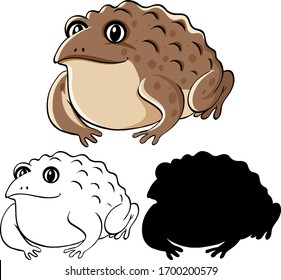 Set of toad cartoon illustration