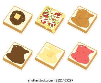 A set of toast illustrations.