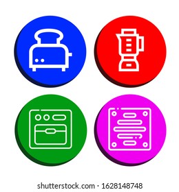 Set of toaster icons. Such as Toaster, Blender, Oven, Extractor , toaster icons