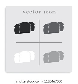 Set of toasts flat black and white vector icon.