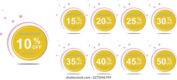 Set today off banners discount tags 