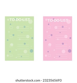 Set Of To-Do-List Pad Vector Illustration