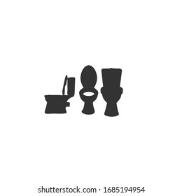 set of toilet icon design with balck colour 