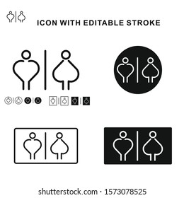 Set of Toilet icon vector design.  Icon with Editable Stroke. Eps 10