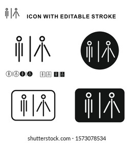 Set of Toilet icon vector design.  Icon with Editable Stroke. Eps 10