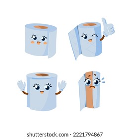 Set Of Toilet Paper Roll Funny Cute Character