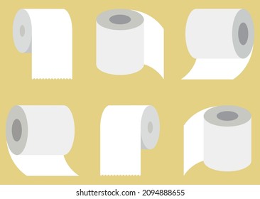 Set Of Toilet Papers Vector Illustration