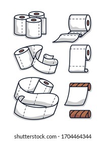 Set of toilet papers vector template 