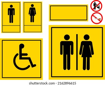 Set of toilet sign board illustration