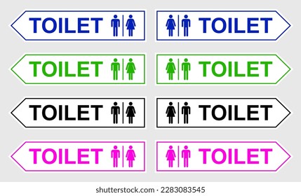 set toilet sign printable public signage wc symbol modern simple minimalist man woman silhouette design 