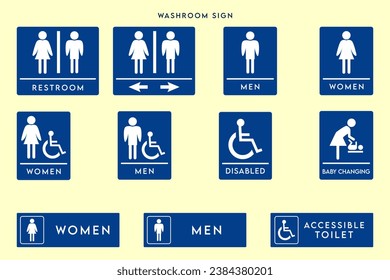 set of toilet signs, washroom sign, exit sign ,washroom sign