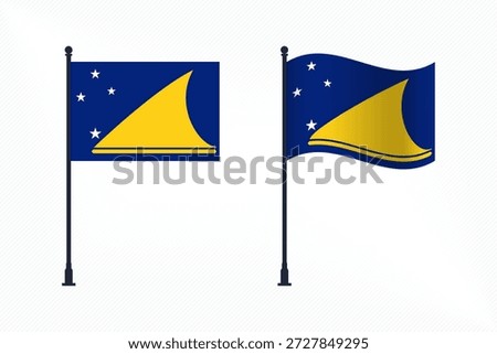 Set of Tokelau Flags Isolated for Independence Day Celebration