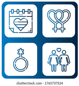 Set of tolerance icons. Such as World pride day, Lesbian, Genderqueer , tolerance icons