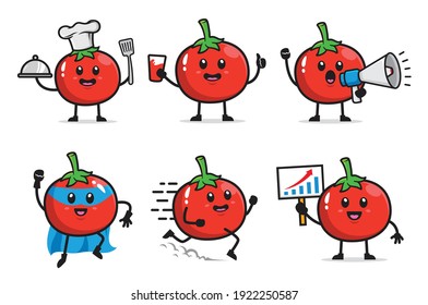 Set Of Tomato Character Design