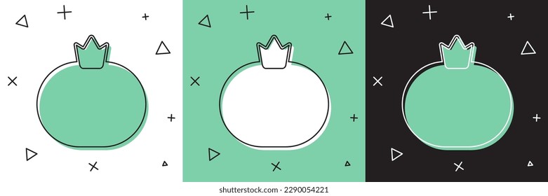 Set Tomato icon isolated on white and green, black background.  Vector