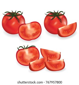 Set of tomato vector illustration