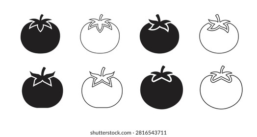 Set of Tomato vegetable icon, Tomato vegetable Logo, Tomato vegetable Vector illustration