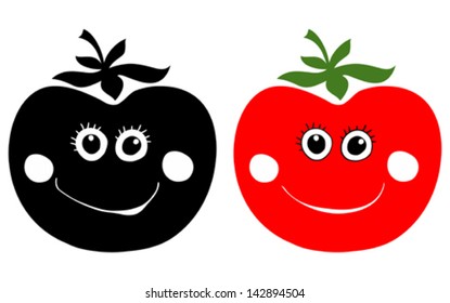 set of tomatoes icon isolated on white background. Vector illustration