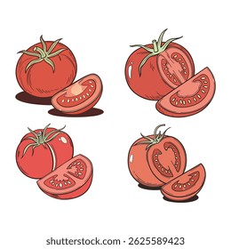Conjunto de tomates arte vegetal