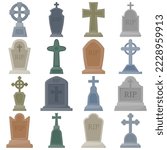 Set of Tombstone isolated on white background