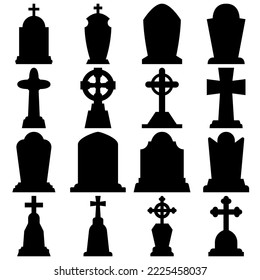 Set of Tombstone isolated on white background