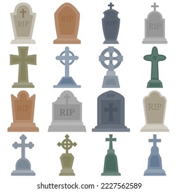Set of Tombstone isolated on white background