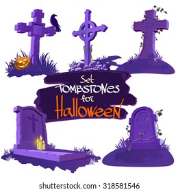 set tombstones for halloween