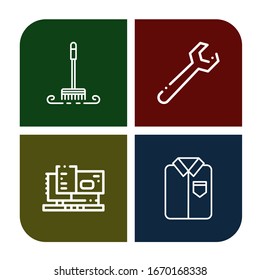 Set of tool icons. Such as Brush, Wrench, Machinery, Ironed , tool icons