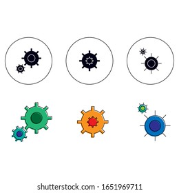 Set of tools design. Isolated tool vector icon. Different designs of a settings's logo for cellphones.