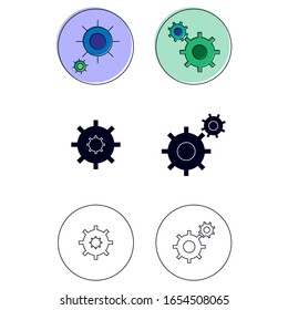 Set of tools design. Isolated tool vector icon. Different designs of a settings's logo for cellphones.