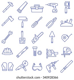 A set of tools in a flat style. Tool icons.