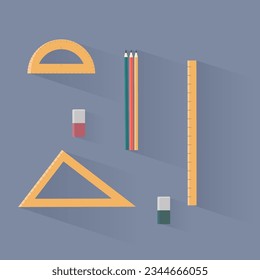A set of tools for geometry on a gray background.