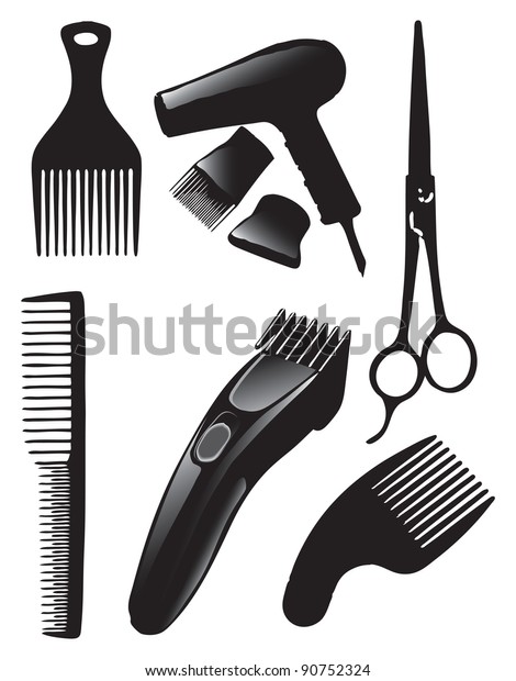 Set Tools Hairdressers Vector Illustration Stock Vector Royalty