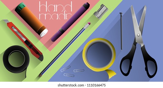 Set of tools. Tools for hand maid.