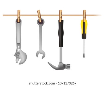 set tools hanging icons