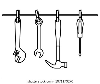 set tools hanging icons