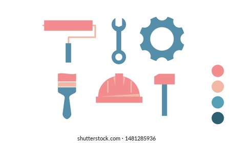 set of tools icons vector 10 eps