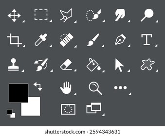 Set of tools icons for vector illustration. Tools icons. Vector illustration