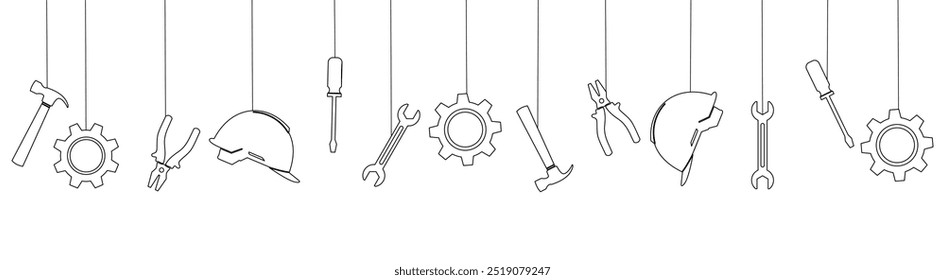 conjunto de herramientas línea de arte estilo Vector. fondo Elemento laboral
