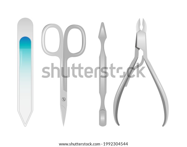 Set Tools Manicure Scissors Nail File Stock Vector (Royalty Free ...