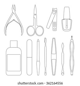 Set of tools for manicure. Vector illustration