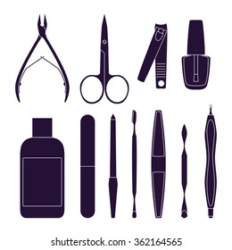 Set of tools for manicure. Vector illustration