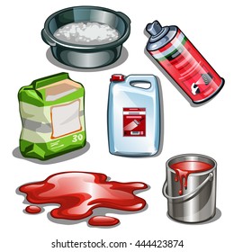 A set of tools and materials for painting isolated on white background. Vector illustration.