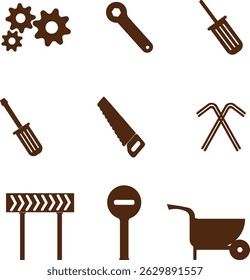 Set of tools on a background