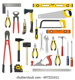 set of tools on a white background