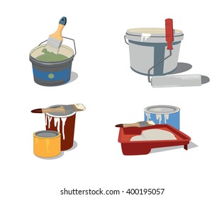 set of tools for painting, vector illustration