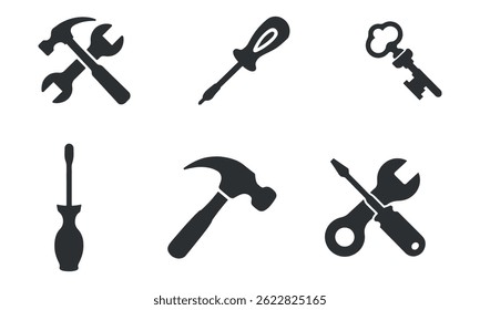 set of tools, repair, equipment icon