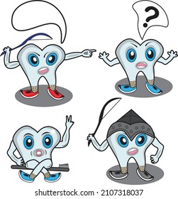 Juego de diseño de caricaturas de dientes 