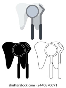 Set  tooth dental icon dentist symbol vector flatdesign illustration
