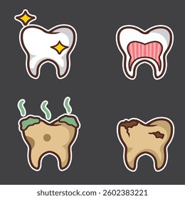 set of tooth good for sticker, element design, badge, icon, print design, etc